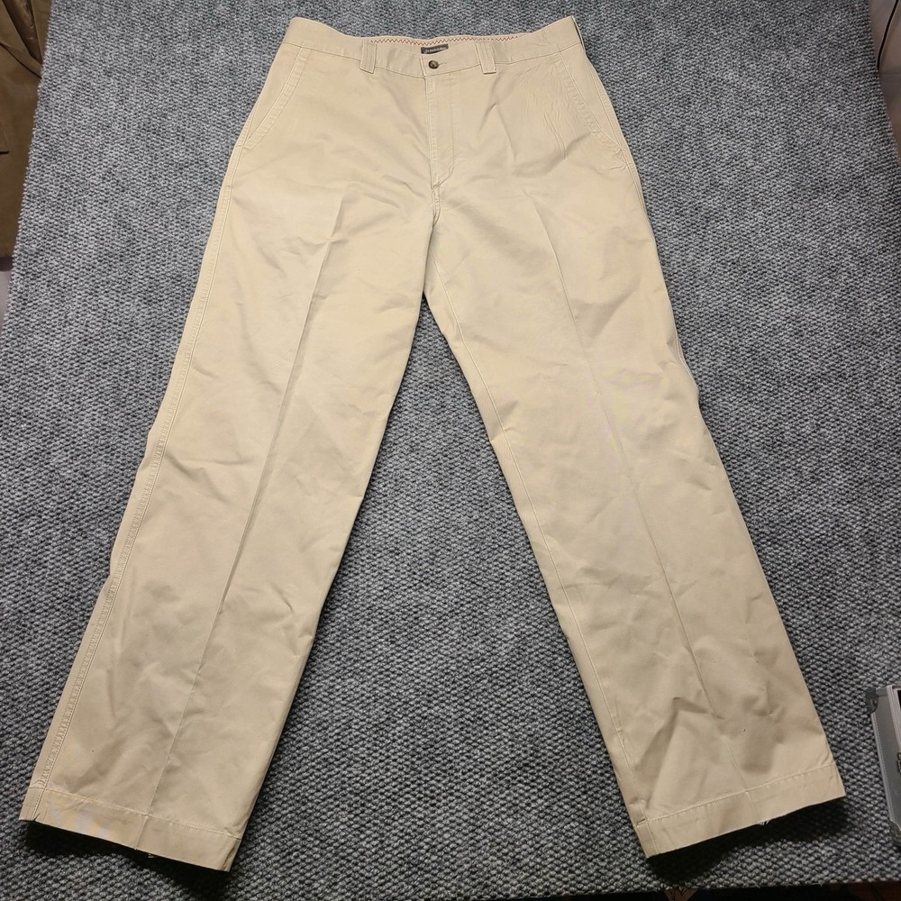 St. John's Bay Men's Beige Chino Dress Pants Regular Fit Cotton 36x32